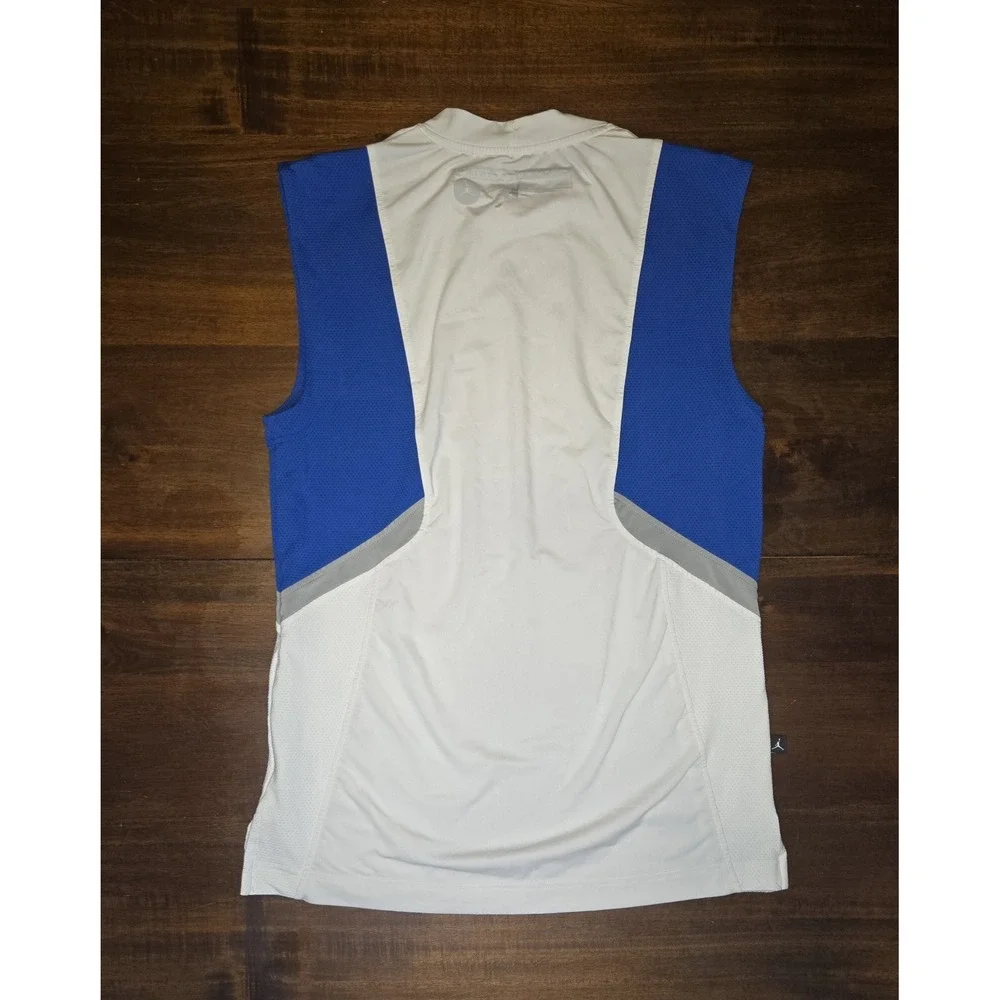 Jordan Training Dri Fit Sleeveless‎ Shirt Mens Small Y2K White/Blue/Gray Air